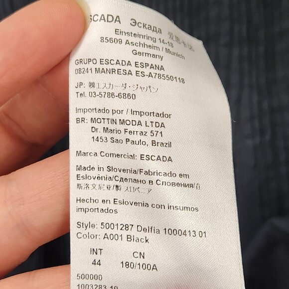 Escada Dress Womens 44 US 14 Faded Black Sleeveless V Neck Bubble Hem Sport - Picture 11 of 13